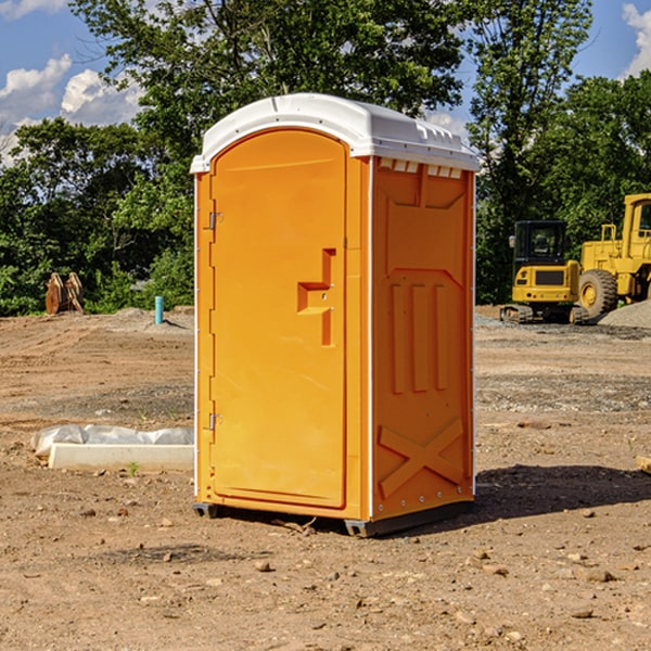 how often are the porta potties cleaned and serviced during a rental period in Mildred